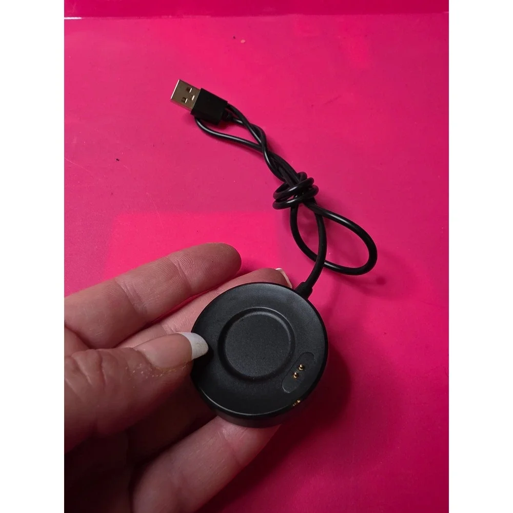 Magnetic Smartwatch Charger Cable 2-Pin USB Charging Dock Cord Black Replacement